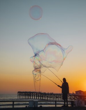 Big Bubbles in the Sunset